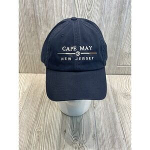 Cape May New Jersey Navy Blue Cotton Adjustable Baseball Hat Royal Resortwear